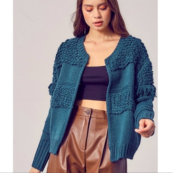 BNWT DO+BE Cardigan Sweater, Deep Ocean - Picture 2 of 5